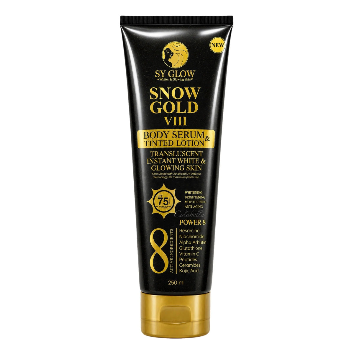 SY Glow Snow Gold VIII Body Serum & Tinted Lotion SPF 75 PA+++ – 250ml