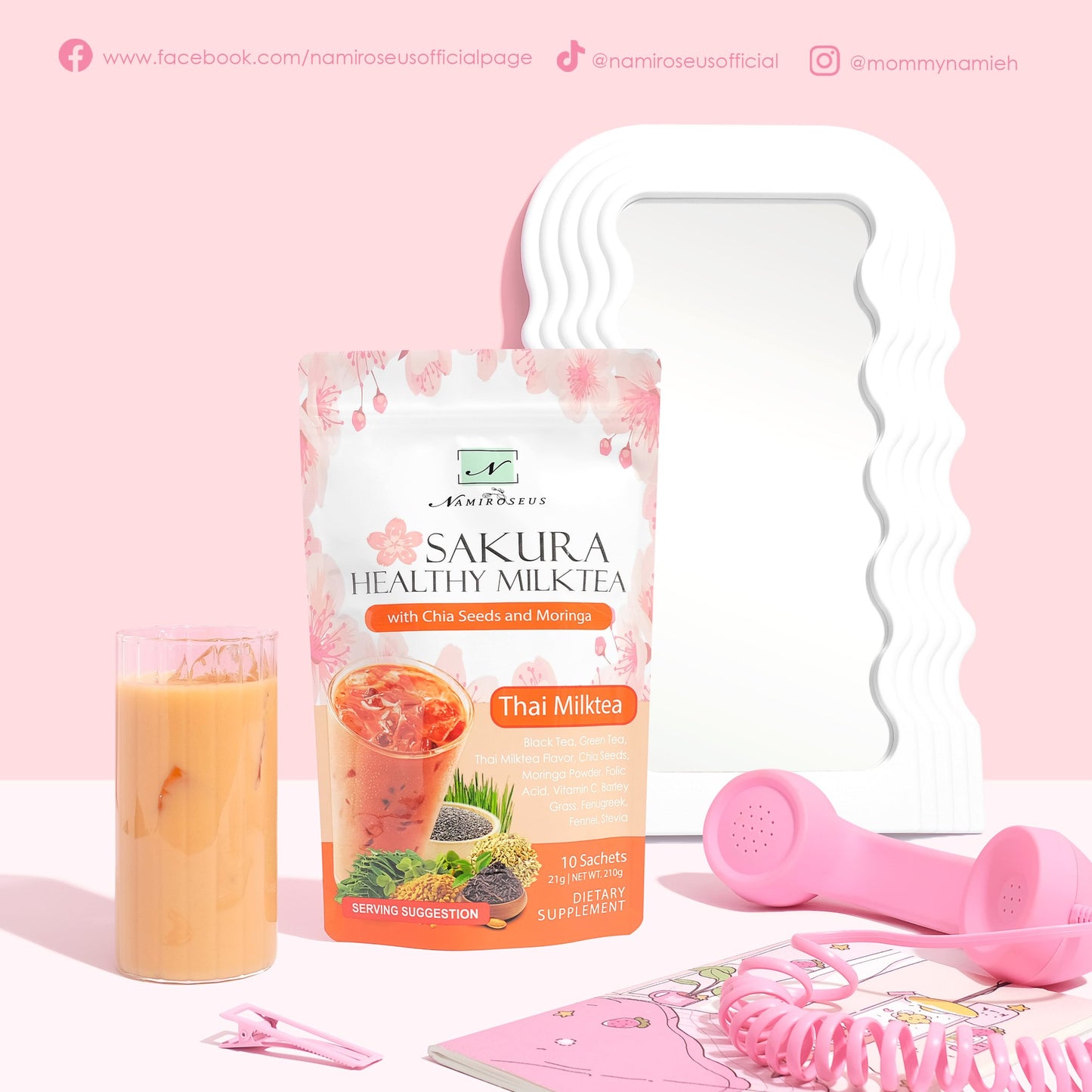 Namiroseus SAKURA Healthy Wintermelon Milktea 10 sachets