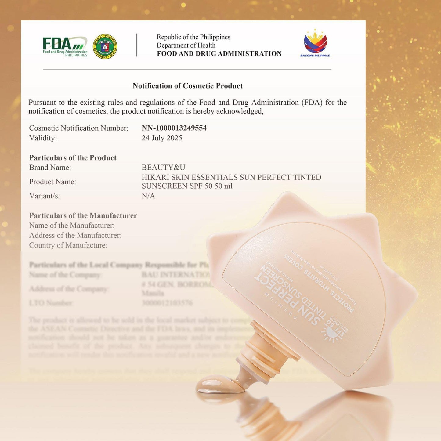 Hikari Ultra White Tinted Sunscreen Spf50