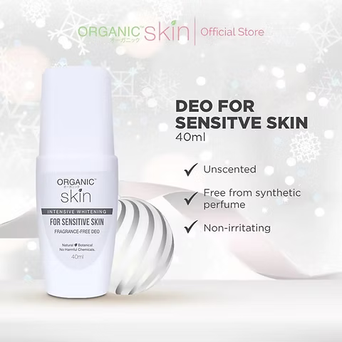 Organic Skin Unscented Underarm Deodorant Deo Roll on 40ml
