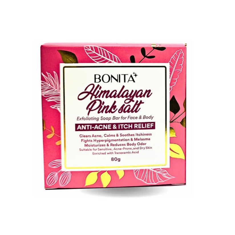Bonita Himalayan Pink Salt Exfoliating Soap Bar for Face & Body 80g