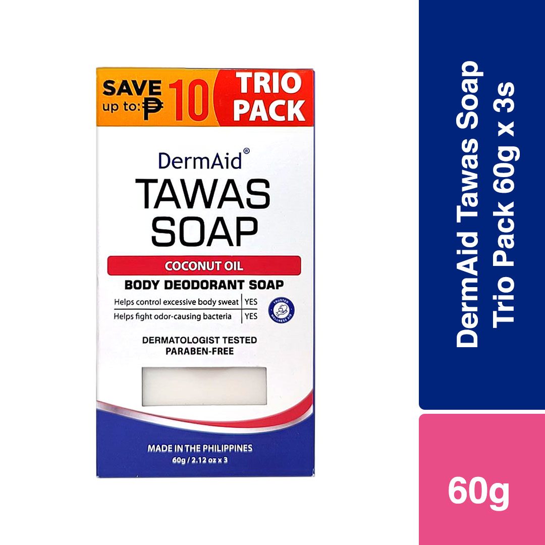 DERMAID Tawas Soap Trio Pack – 60g x 3 Bars