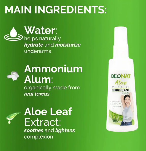 Deonat Natural Aloe Mineral Deo Underarm Spray 100ml