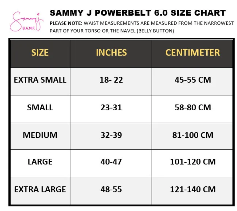 Sammy J Gold Power Slim Belt 6.0