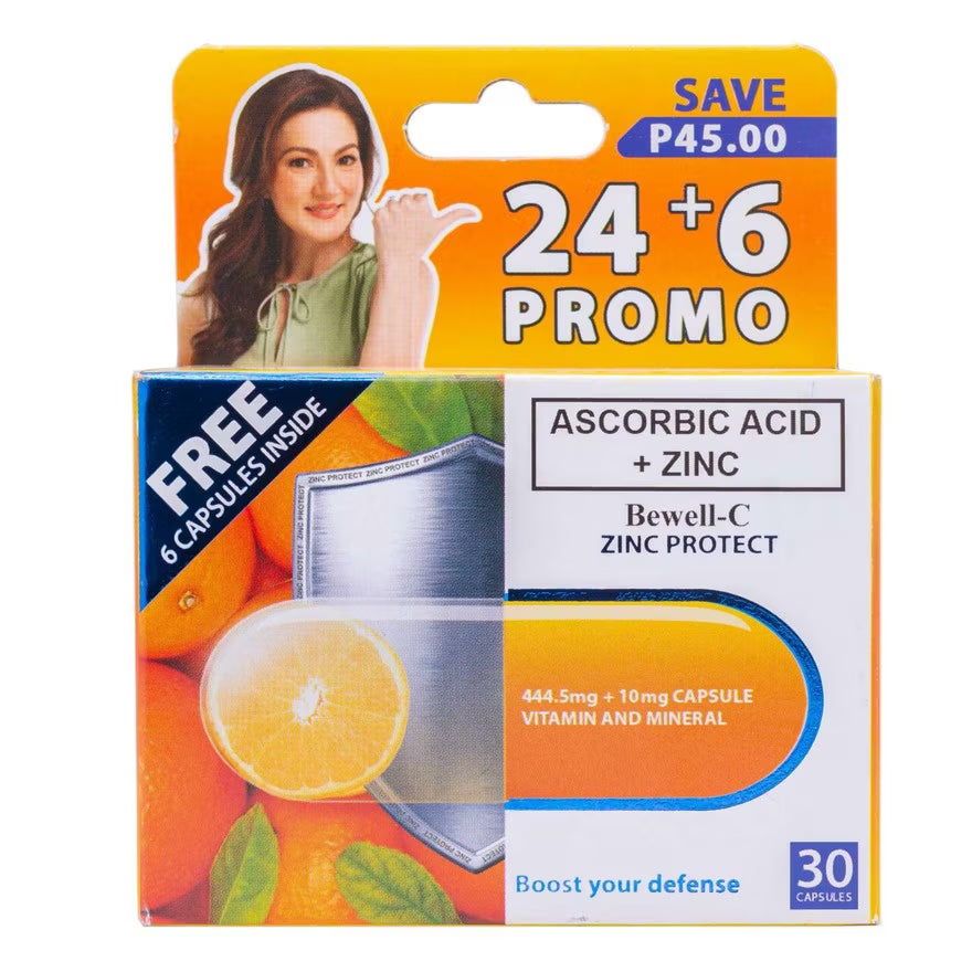 Bewell-C Zinc Protect 30's Ascorbic Acid plus Zinc 500mg