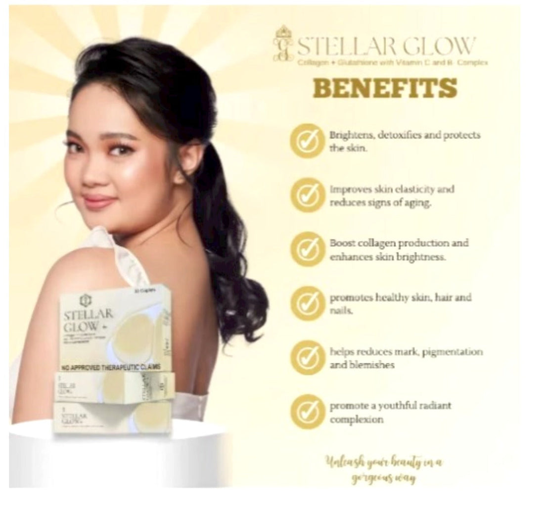 Gorgeous Glow PH Stellar Glow+ Glutathione Collagen (30 caplets)