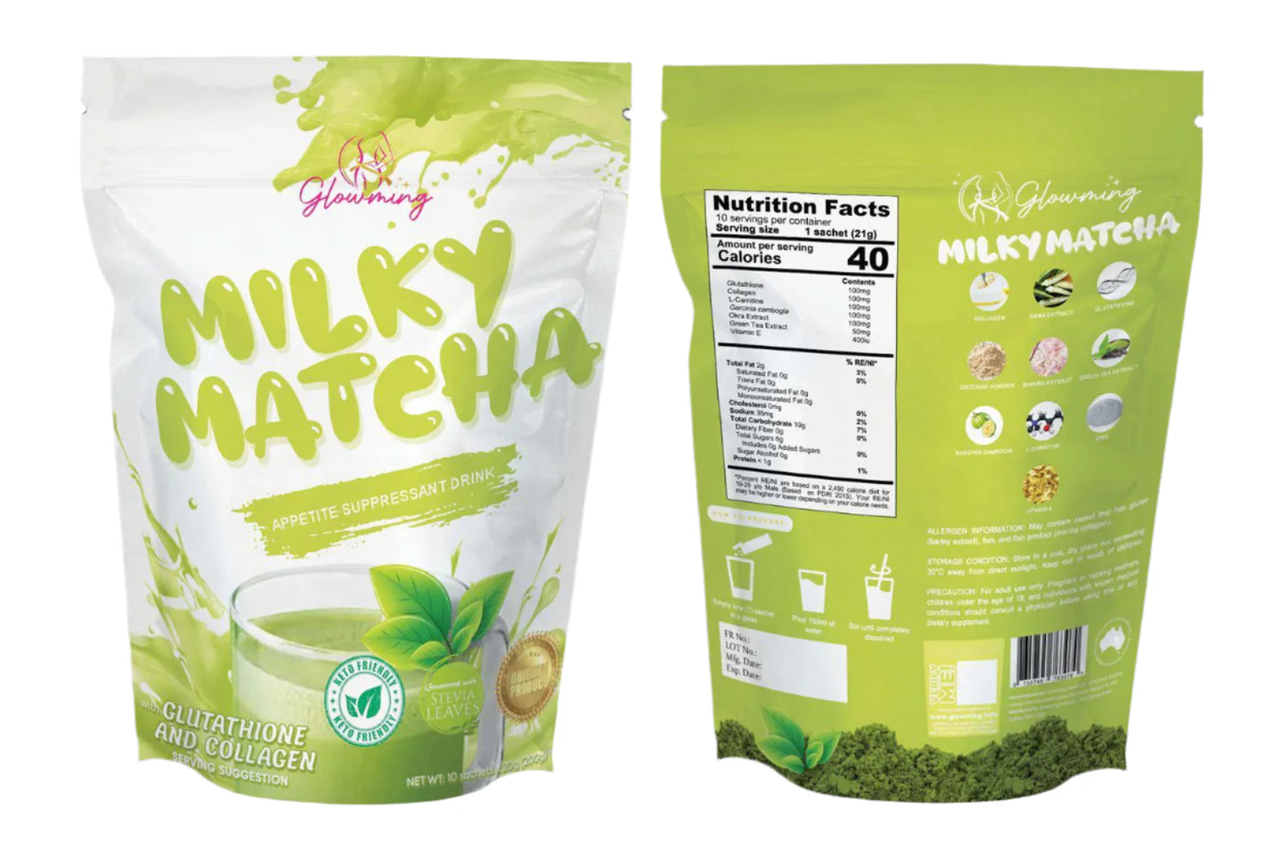 Milky Matcha Drink by Glowming Shape Detox