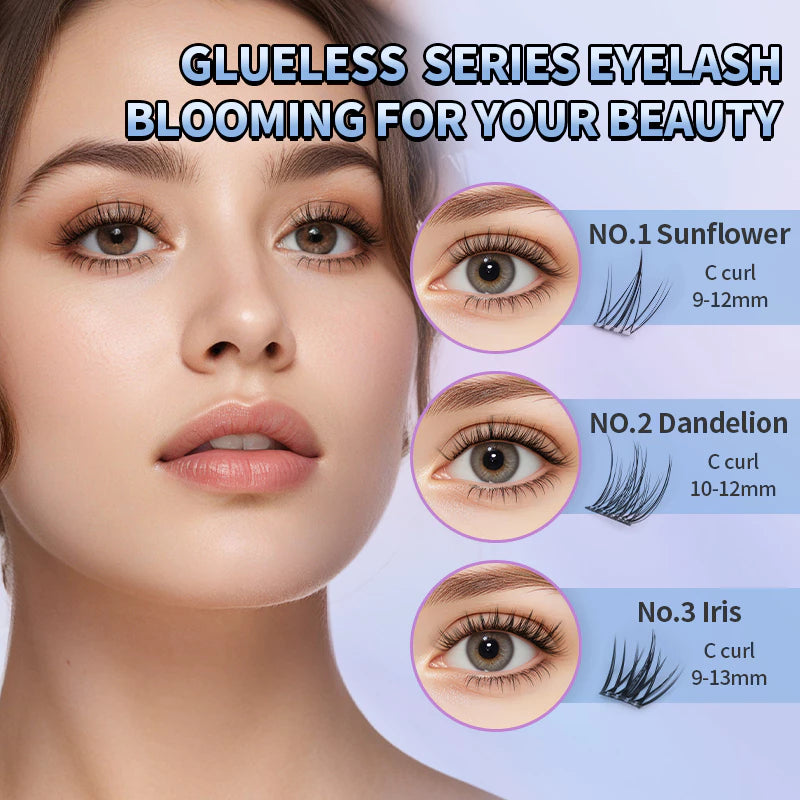MLEN DIARY Glue-Free False Eyelashes – Idol Style + Tweezers