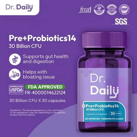 Dr Daily Pre + Probiotics 30B CFU Food Supplement 30's