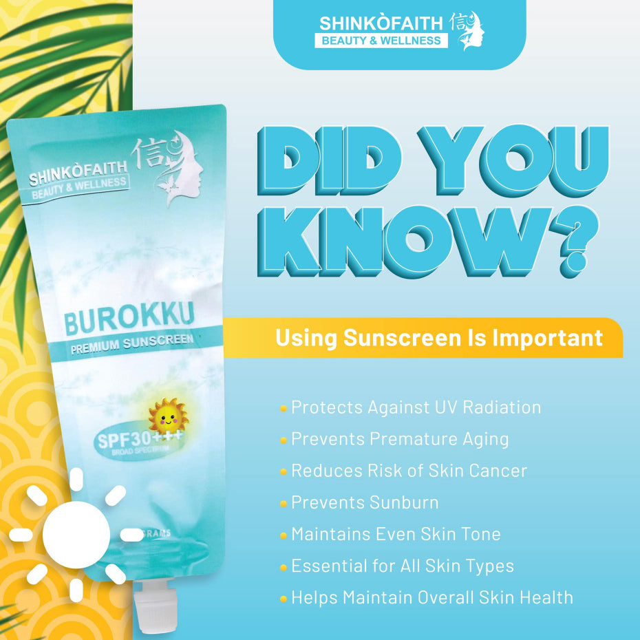 Burokku Premium Sunscreen Sun Protect Sunblock SPF30 50g