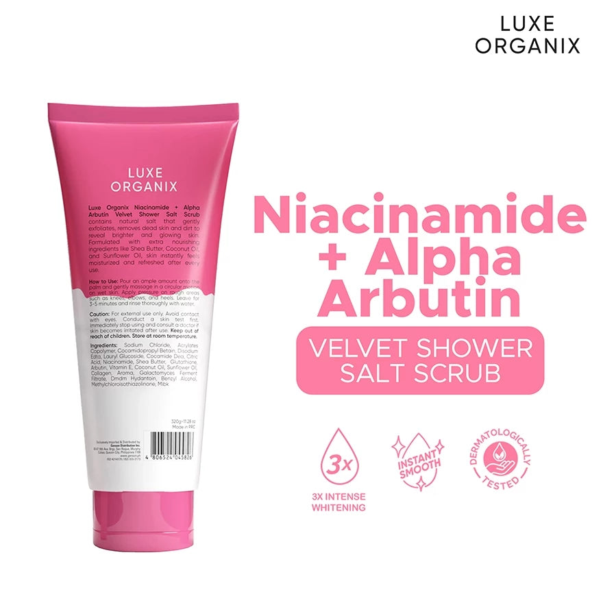 LUXE ORGANIX Velvet Shower Salt Scrub 320g