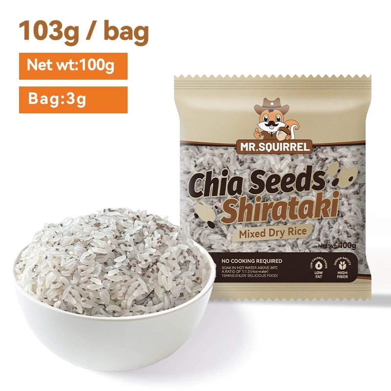 Mr Squirrel Chia Seeds Shirataki Rice 10 packs x 100g