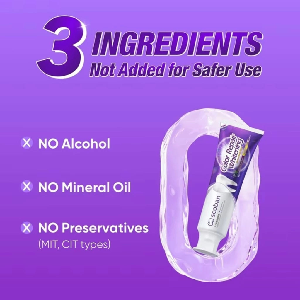 SCOBAN Purple Whitening Toothpaste Instant Color Correction 150g