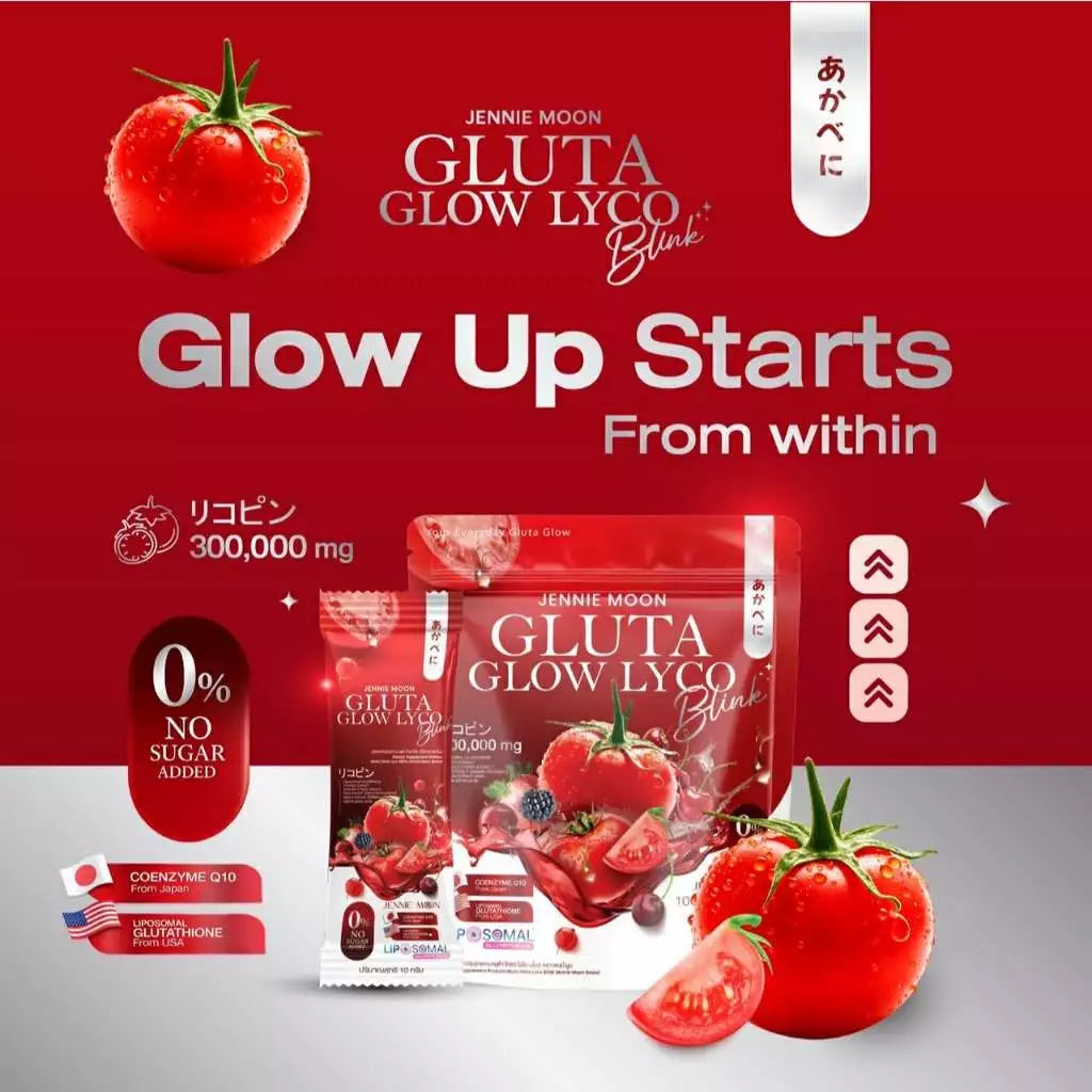 JENNIE MOON Gluta Glow Lyco Blink 300,000 mg I 10 Sachets
