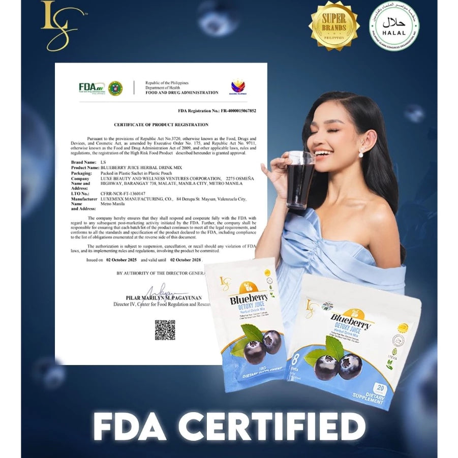 LUXE SLIM Blueberry Detoxy Juice Herbal Drink 500g