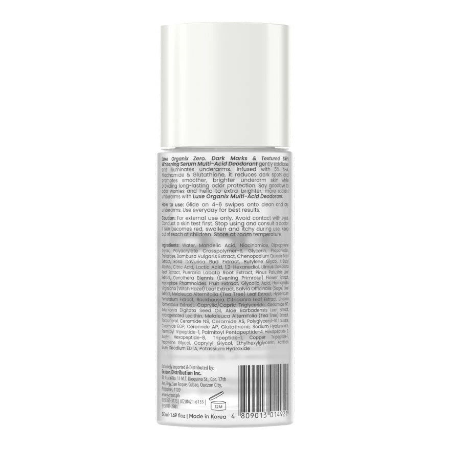 LUXE ORGANIX Zero Multi-acid Deodorant Whitening Serum For Sensitive 50g