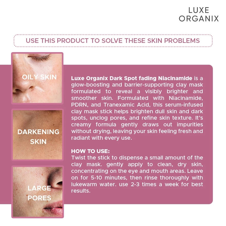 LUXE ORGANIX Dark Spot Fading Niacinamide Clay Mask 52g