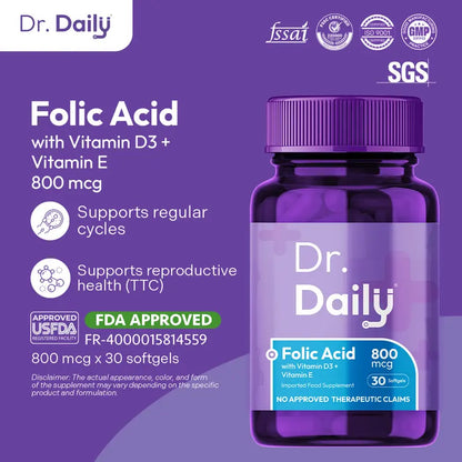 Dr. Daily Folic Acid 800mcg Women’s Hormone Balance & Cycle Support 30's