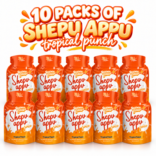 10 Packs of You Glow Babe SunerGizer Shepu Appu Juice Tropical Punch 10's