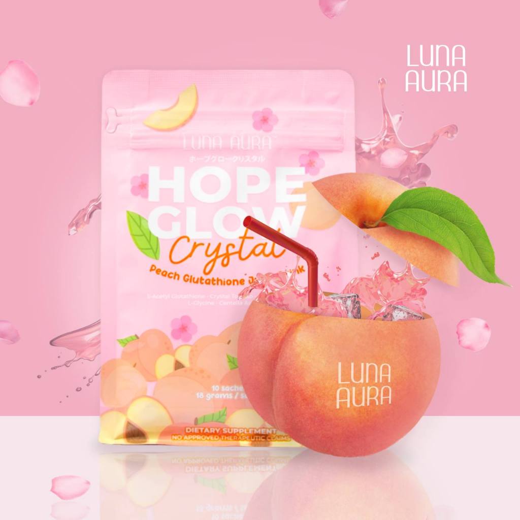 luna aura glutathione Luna Aura Hope Glow Crystal Peach Juice Drink – RC Health & Beauty Australia