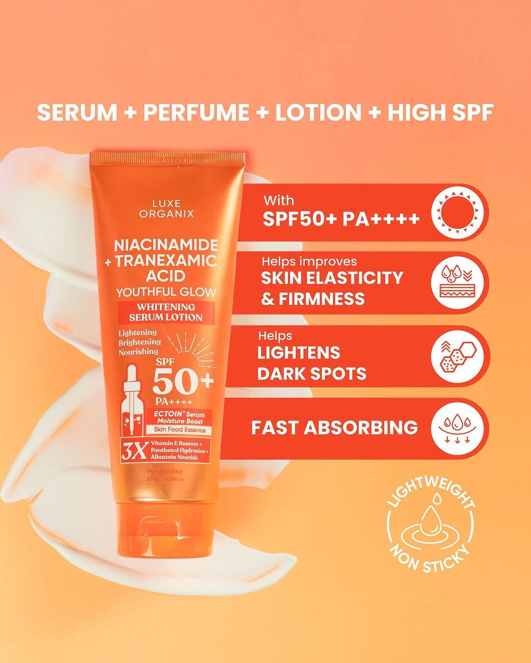 Luxe Organix Youthful Glow Whitening Serum Lotion 200mL