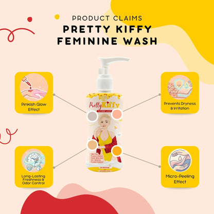 Pretty Jin Kiffy Feminine Wash Pinkish Glow Gentle-Cleansing 100ml