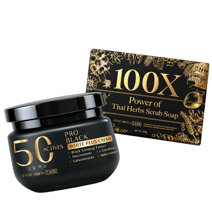Bundle of JENNIE MOON 50X Black Ginseng 250g + 100X Power of Thai Scrub 160g