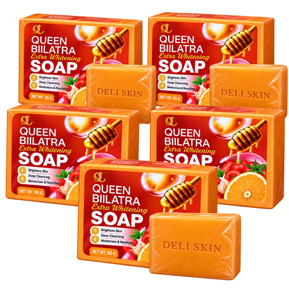 5 pcs of DELI SKIN QUEEN BIILATRA EXTRA WHITENING SOAP