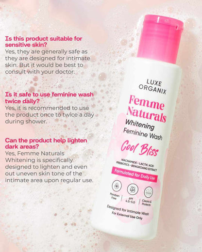 LUXE ORGANIX FEMME NATURALS FEMININE WASH 120ml