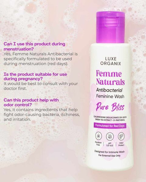 LUXE ORGANIX FEMME NATURALS FEMININE WASH 120ml