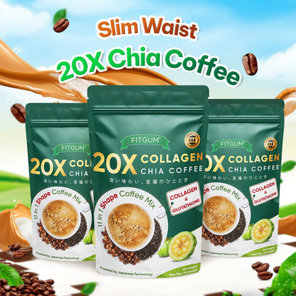 Fitgum Collagen Chia Coffee Mix 10's
