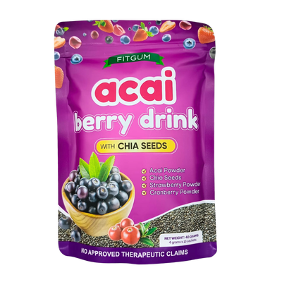 FITGUM Acai Berry Powdered Drink With Chia Seeds 10's