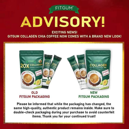 Fitgum Collagen Chia Coffee Mix 10's