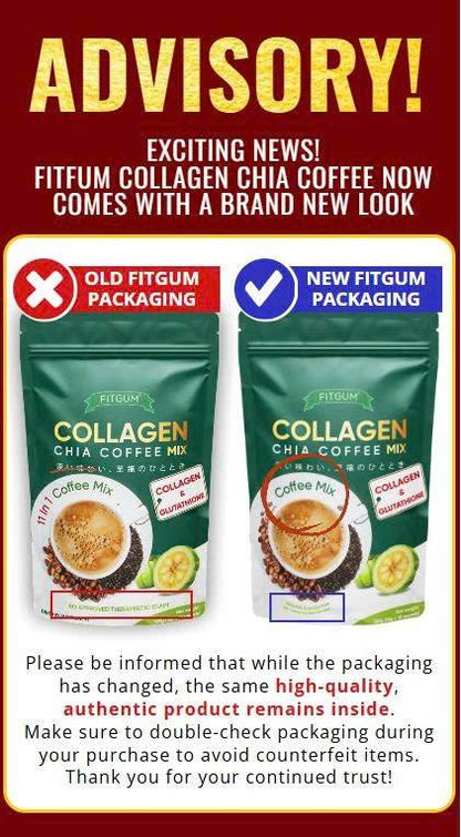 Fitgum Collagen Chia Coffee Mix 10's