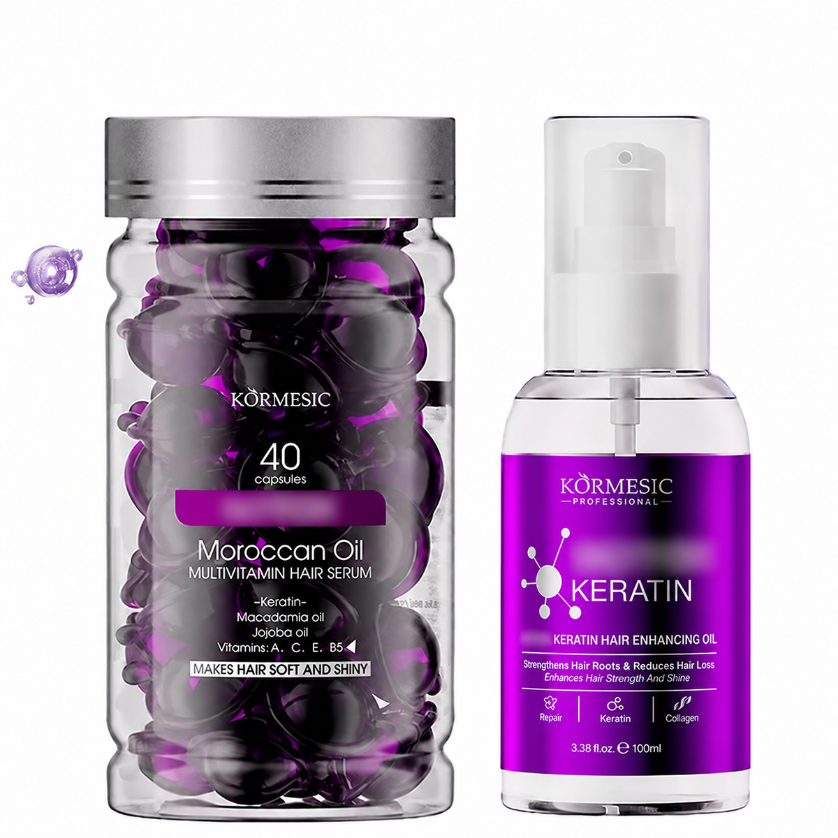 COMBO OF KORMESIC Keratin & Moroccan Oil Capsules