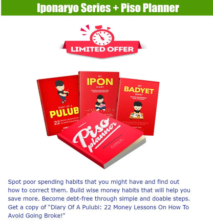 Signed PISO PLANNER Bundle with 4 FREE BOOKS Badyet,Pulubi, Ipon,Utang Free