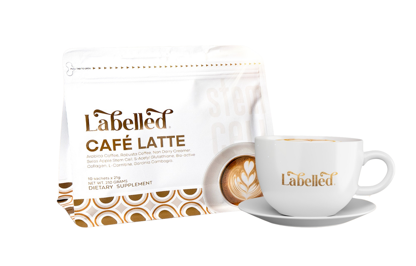 Labelled Café Latte Coffee 10 sachets