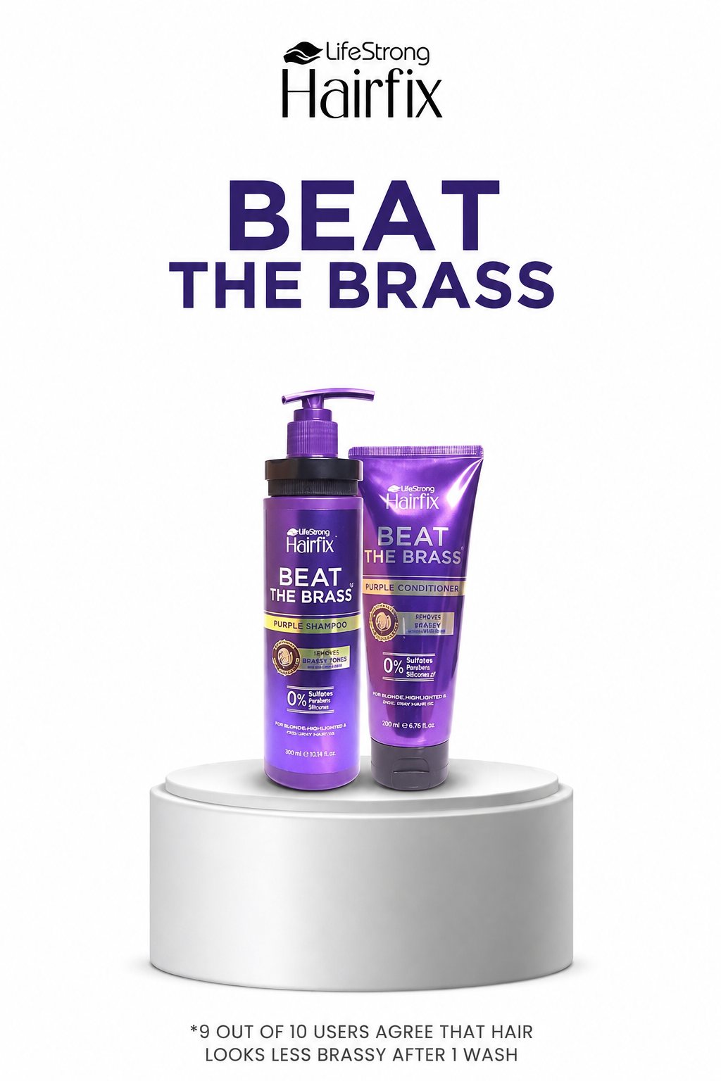 Hairfix Beat The Brass Purple Shampoo and Conditioner 280ml