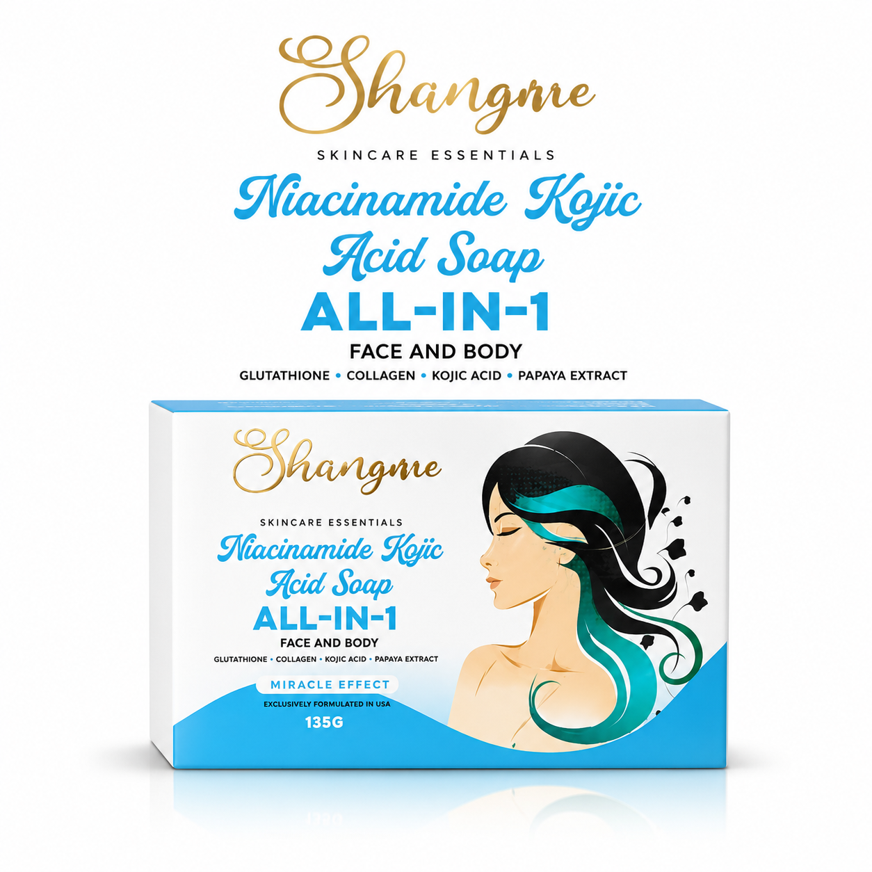 Shangme All in 1 face & body soap 135g