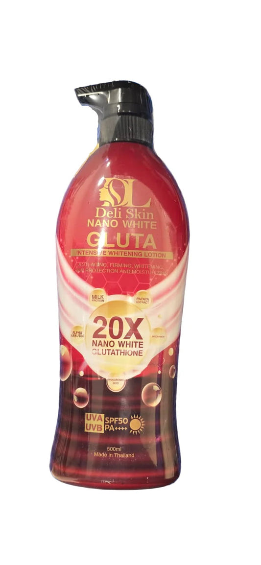 Deli Skin Whitening Lotion Nano Gluta 500mL SPF 50 PA++