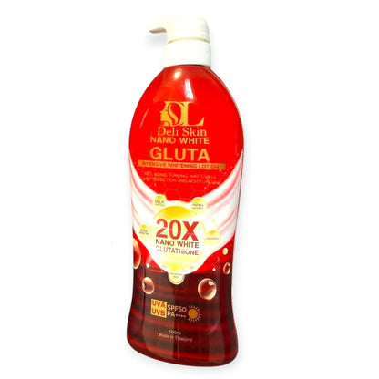 (PRE-ORDER ETA 2WEEKS) Deli Skin Whitening Lotion Nano Gluta 500mL SPF 50 PA++