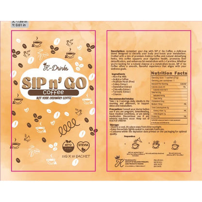 Combo of K-Drinks Sip N' Go Coffee & cocoa Drink Mix (10 sachets/pk)
