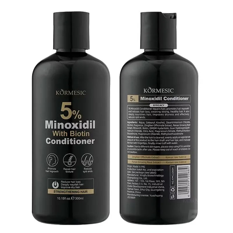Kormesic Minoxidil 5% Hair Grower w/ Biotin Conditioner 300ml