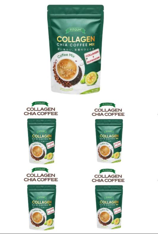 5 packs Fitgum Collagen Chia Coffee Mix (10's/pk)