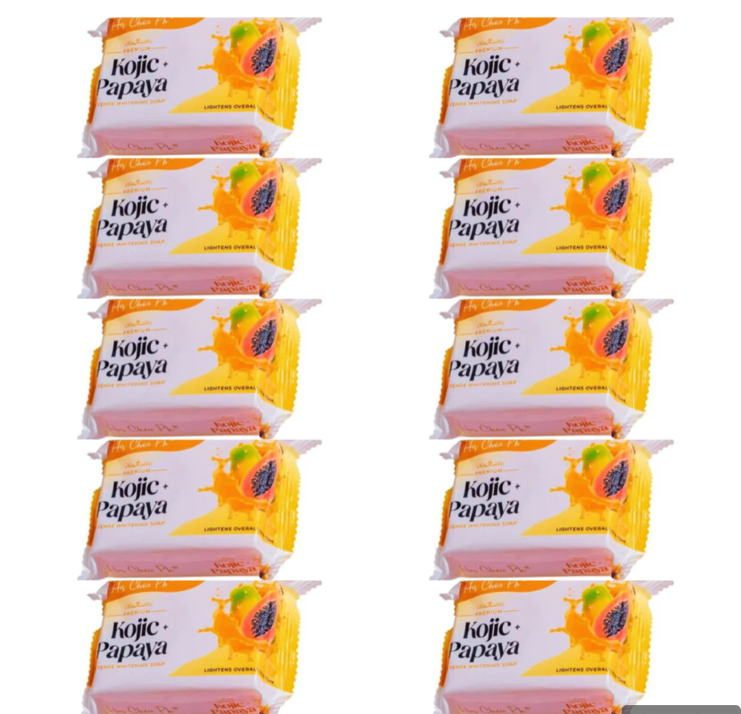 10pcs of HER CHOICE PH PREMIUM KOJIC PAPAYA SOAP 120g