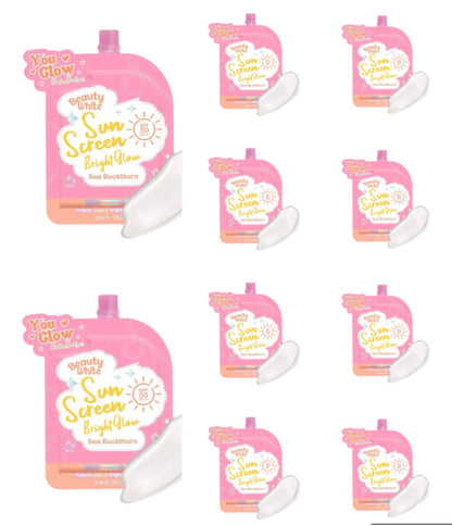 10pcs of You Glow Babe Beauty White Sunscreen Bright Glow SPF 50 PA+++ 25g