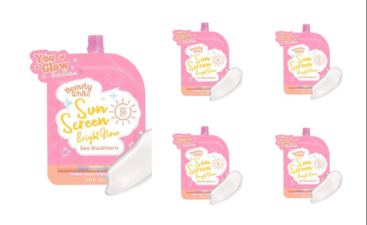 5pcs of You Glow Babe Beauty White Sunscreen Bright Glow SPF 50 PA+++ 25g