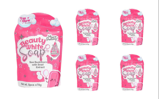 5 packs of You Glow Babe Beauty White Soap (5pcs/pk x 70g)