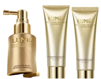 LUMÉI Rosemary Infused Hair Care Trio Set – Shampoo + Conditioner + Serum