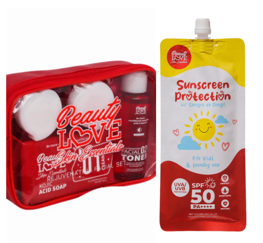 Beauty Love Rejuvenating Set & Beauty Love Sunscreen Combo